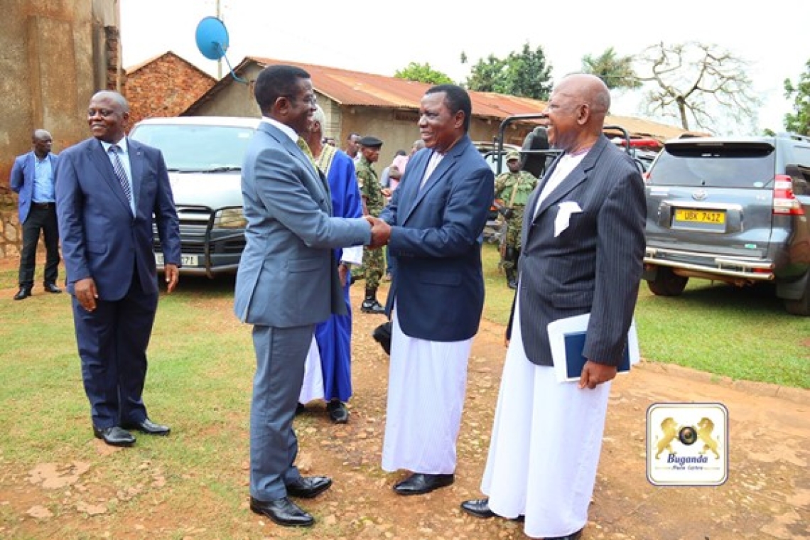 The Katikkiro is welcomed at the residence of Omutaka Ndugwa, accompanied by Hon. Anthony Wamala